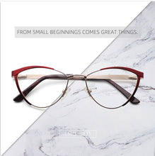Load image into Gallery viewer, Decorative Eyeglasses Frame For Women Fake Glasses Women Retro Fashion Cat Eye Optical Prescription Glasses For Myopia