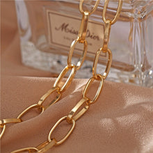Load image into Gallery viewer, Fashion Star Lock Pendant Necklace for Women Vintage Thick Chunky Chain Choker Multilayer Coin Necklaces Jewelry Gifts