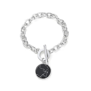 Minimalist Casual Neck Chain Necklaces for Women Round Marble Pendants Hiphop Female Fashion Jewelry Necklace Naszyjnik