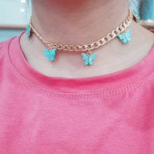 Load image into Gallery viewer, Punk Gold  Silver Color Chain 5 Butterfly Pendant Necklace for Women Wedding Party Statement 2020 Cute Choker Necklaces Jewelry
