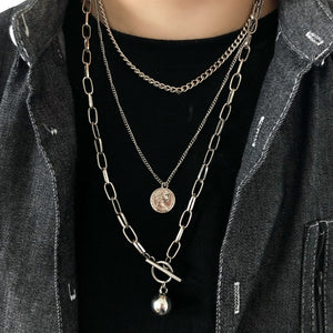 2020 New Trendy Metal Hip Hop Lock Necklaces Punk Cross Pendant Necklace Gold/Silver Color For Women Men Jewelry Gifts