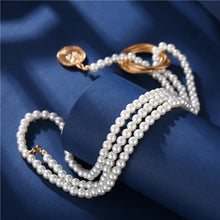 Load image into Gallery viewer, Vintage Pearl Necklaces For Women Fashion Multi-layer Shell Knot Pearl Chain Necklace 2020 NEW Coin Cross Choker Jewelry