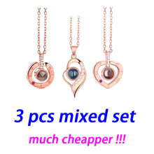 Load image into Gallery viewer, 100 Languages Love Necklace Heart Pendant Wedding Romantic I Love You Projection Necklace for Women Girl Friend Ladies Gifts
