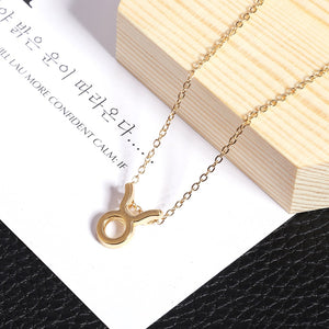 Men Women 12 Horoscope Zodiac Sign Gold Pendant Necklace Aries Leo 12 Constellations Jewelry Kids Christmas Gifts 19NOV91
