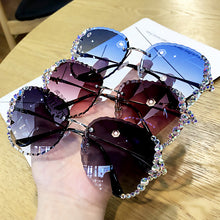 Load image into Gallery viewer, 2022 New Colorful Diamond Sunglasses Ladies Luxury Fashion One-piece Square Sunglasses Gradient Color Retro Punk Glasses UV400