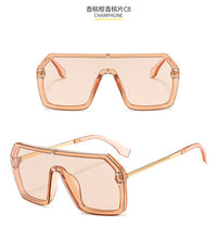 Load image into Gallery viewer, futuristic ff sunglasses women 2022 uv400 big rectangle fashion ff logo sunglasses oversized festival oculos de sol feminino