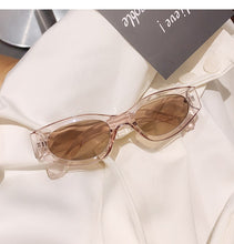 Load image into Gallery viewer, Ins Popular Fashion Small Cat Eye Sunglasses Woman Vintage Oval Eyewear Men Champagne Tea Sun Glasses Shades UV400