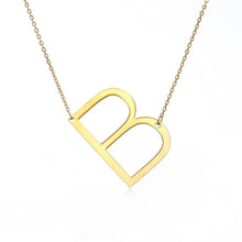 Load image into Gallery viewer, women girl jewelry elegant chain alphabet letter pendant necklace 3 colors stainless steel choker initial necklace