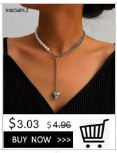 Load image into Gallery viewer, Punk Imitation Pearl Choker Necklace Collar Statement Gold Color Love Heart Lasso Pendant Necklace for Women Jewelry