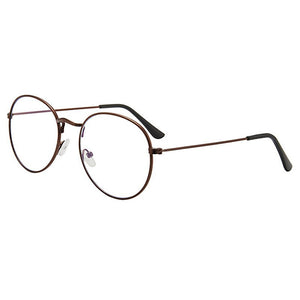 Flat Mirror Metal Eyewear Women Girls Solid Color Decorative Glasses Metal Round Spectacle Frame Fashion Retro Glasses Frame