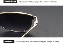 Load image into Gallery viewer, Vintage Cat Eye Sunglasses Shades For Women Trendy Retro Sun Glasses Women Mirror Eyewear Metal Frame UV400 Oculos