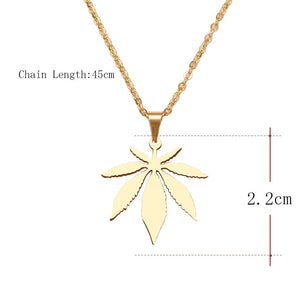 Stainless Steel Necklace For Women Man Maple Leaf Choker Pendant Necklace Engagement Jewelry