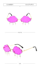 Carica l'immagine nel visualizzatore di Gallery, Rimless Sunglasses Women's Personality Funny Party Flash Steampunk Sunglasses Trendy Clouds Decoration Glasses Eyeglass