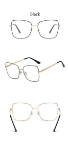 oversized square glasses frame women fashion high quality clear lens New luxury brand Metal Frame Eyeglasses Frames For Women