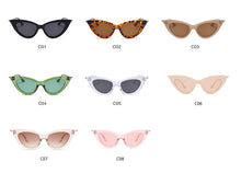 Load image into Gallery viewer, Transparent Green Cat's Eye Sunglasses For Women  Small Frame Fashion Frontier Classic  Vintage Personalized Mirror Sun Glasses