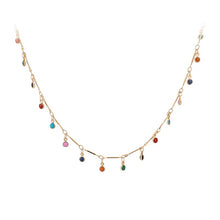 Load image into Gallery viewer, Single Layer Color Crystal Beads Pendant Clavicle Chain Necklace Women Boho Necklace Fashion Jewelry on the Neck