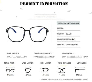 2022 Trends Anti Blue Light Oversized Glasses Computer Women Blue Blocking Gaming  Men Transparen Eyeglasses Spectacles Frame