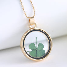 Load image into Gallery viewer, Popular Dried Flower Necklaces Korean Womens Long Gold Beads Chain Colorful Round Pendant  Jewelry For Girls