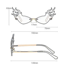 Load image into Gallery viewer, Rimless Wave Sun Glasses Men Eyewear Luxury Trending Narrow vintage Eyeglasses Cool Street Beat Fire Flame Sunglasses Women