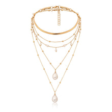 Load image into Gallery viewer, Bohemian Multi Layer Imitation Pearl Tassel Choker Necklace Collar Statement Pendant Necklace for Women Jewelry