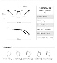Load image into Gallery viewer, Women Cat Eye Glasses Half Frame Ladies Fashion Trending Eyewear Myopia Prescription Optical Eyeglasses