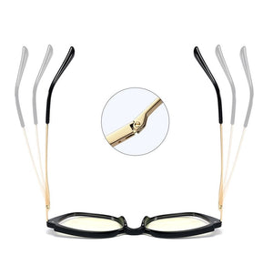 Plastic Titanium Anti Blue Glasses Frames Cat Eye Women Optical Fashion Computer Glasses