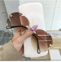 Load image into Gallery viewer, Rimless Cat Eye Sunglasses Women Trendy Sun Glasses Ladies Gradient Shades Framless Eyewear UV400 Mirror