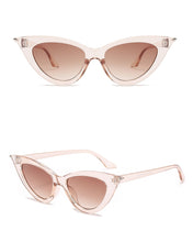 Load image into Gallery viewer, Transparent Green Cat's Eye Sunglasses For Women  Small Frame Fashion Frontier Classic  Vintage Personalized Mirror Sun Glasses