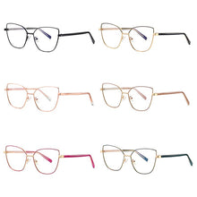 Load image into Gallery viewer, Peekaboo anti blue light cat eye glasses frame women vintage metal gold pink female prescription glasses for computer clear lens