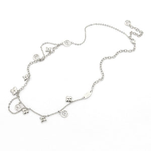 Titanium steel necklace wholesale V four leaf flower double chain necklace women's foreign trade multi accessories chain necklac