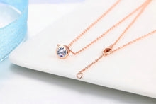 Load image into Gallery viewer, Double Fair Shiny Pendant Necklaces For Women Classical Round Crystal Choker Necklace Rose Gold Plated Fashion Jewelry