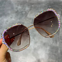 Load image into Gallery viewer, Trending Products  Oversized Women Sunglasses Women Luxury Rhinestone Square SunGlasses Clear Lens  Sunglasses VintageShades