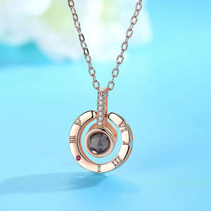 100 Languages Love Necklace Heart Pendant Wedding Romantic I Love You Projection Necklace for Women Girl Friend Ladies Gifts