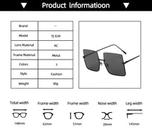 Load image into Gallery viewer, 2022 Metal Semi-rimless Sunglasses Women Retro Oversized Square Sun Glasses Men Fashion Half Metal Frame Streetwear Eyewear