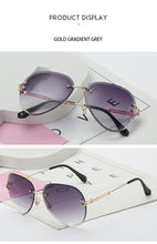 Load image into Gallery viewer, 2022 New Brand Designer Rimless Pilot Sunglasses Women Men Retro Dimond Cutting Lens Gradient Sun Glasses For Female UV400