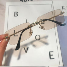 Load image into Gallery viewer, Rimless Alloy Small Square Sunglasses For Women Vintage Ins Hot Gradient Clear Sun Glasses Female Uv400 Shades Hip Hop Eyewear