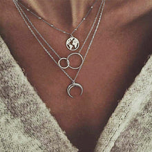 Load image into Gallery viewer, Fashion Gold Moon Star Coin Necklace For Women Bijoux Heart Choker Long Pendants Necklaces 2020 Geometric Vintage Jewelry