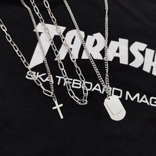 Load image into Gallery viewer, Multi-Layer Long Chain Necklace Punk Cross Pendant Necklace for Women Men Metal Chains Hip Hop Goth Jewelry Gifts