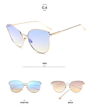 Load image into Gallery viewer, Vintage Cat Eye Sunglasses Shades For Women Trendy Retro Sun Glasses Women Mirror Eyewear Metal Frame UV400 Oculos