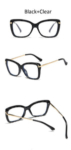 anti blue light glasses Transparent Square Optical computer glasses women Brand blue light  Big frame Clear Cat eye women's