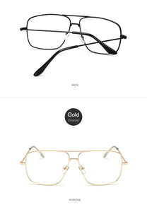 Vintage Gold Metal Frame Eyeglasses Mens Womens Sun glasses Retro Square Optical Lens Eyewear Nerd Clear Lens Glasses