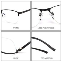Load image into Gallery viewer, Business Women Semi Frameless Titanium Alloy Glasses Frame Men&#39;s Classic Optical Eyewear With Flexible Temples Legs S61005