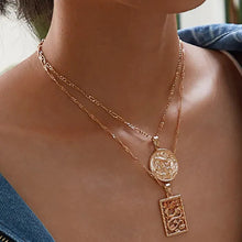 Load image into Gallery viewer, Bohemia Portrait Alloy Gold Coin Pendant Necklaces For Women Vintage Rose Fashion Long Necklace 2020 Jewelry Gifts