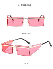 Carica l'immagine nel visualizzatore di Gallery, New Small Rimless Sunglasses Women Fashion Punk Square Sunglasses Men Eyewear Retro Rectangle Glasses For Female Shades UV400