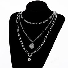 Load image into Gallery viewer, Multilayers Punk Chains Cross Necklace Couple Fashion Street Hip Hop Geometric Metal Pendant Necklaces for Women
