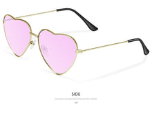 Load image into Gallery viewer, WUE Ladies Heart Shaped Sunglasses metal Women Brand Designer Fashion Rimless LOVE Clear Ocean Lenses Sun Glasses Oculos UV400