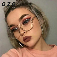 Load image into Gallery viewer, Vintage Gold Metal Frame Eyeglasses Mens Womens Sun glasses Retro Square Optical Lens Eyewear Nerd Clear Lens Glasses GOZLUGU