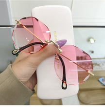 Load image into Gallery viewer, Rimless Cat Eye Sunglasses Women Trendy Sun Glasses Ladies Gradient Shades Framless Eyewear UV400 Mirror