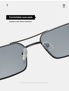 Square Women Sunglasses Alloy Metal Small Frame Clear Double Men's Sun Glasses Women Vintage Chic Female Shades Red Yellow