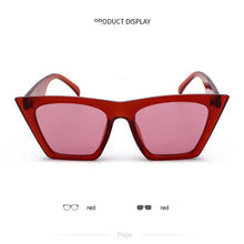 Carica l&#39;immagine nel visualizzatore di Gallery, New Woman Men Occhiali da sole Cat Eye con montatura grande Occhiali quadrati personalizzati Occhi di gatto colorati Occhiali alla moda Occhiali retrò versatili UV400 